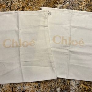 Authentic Chloé SHOE Dust Bag Set Of Two, MEDIUM